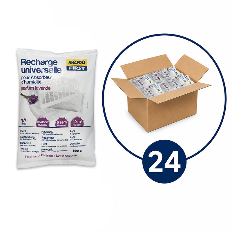 Carton de 24 recharges 800 g. Seko First Lavande