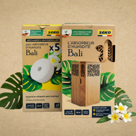 Absorbeur en bois BALI + Boîte de 5 galets 450g...