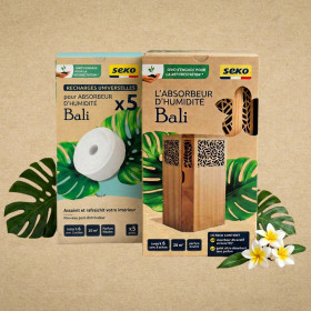 Absorbeur en bois BALI + Boîte de 5 galets 450g...