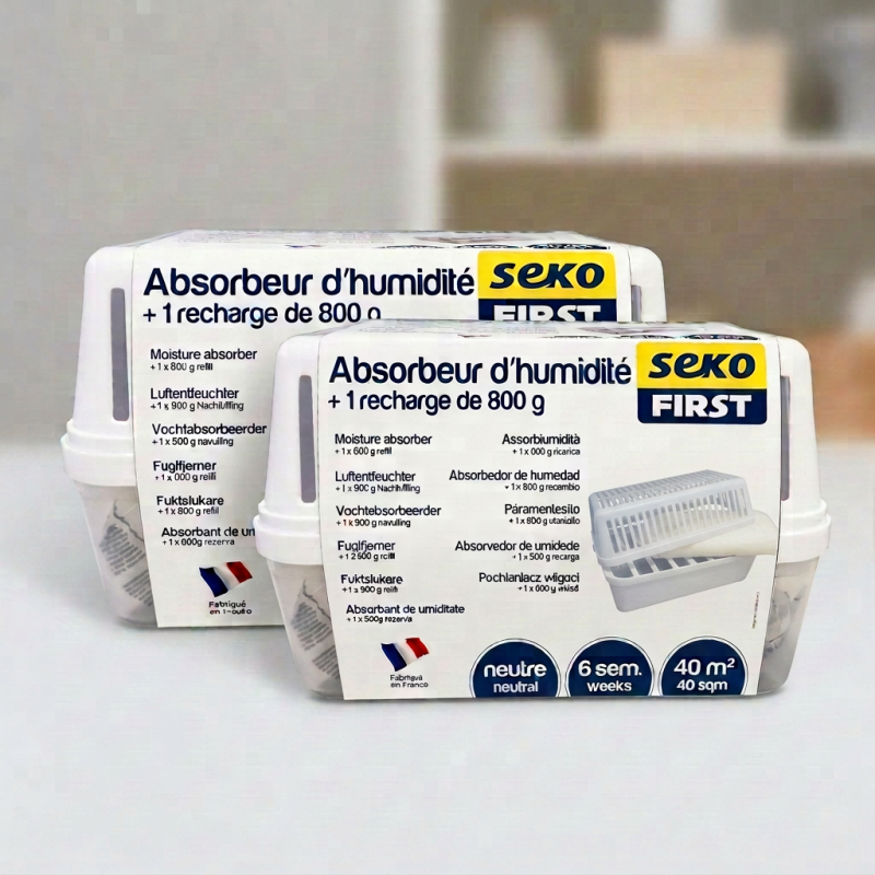 Lot de 2 Absorbeurs d'humidité grande pièce - SEKO FIRST