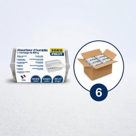 Carton de 6 absorbeurs Large Seko First 800 g.