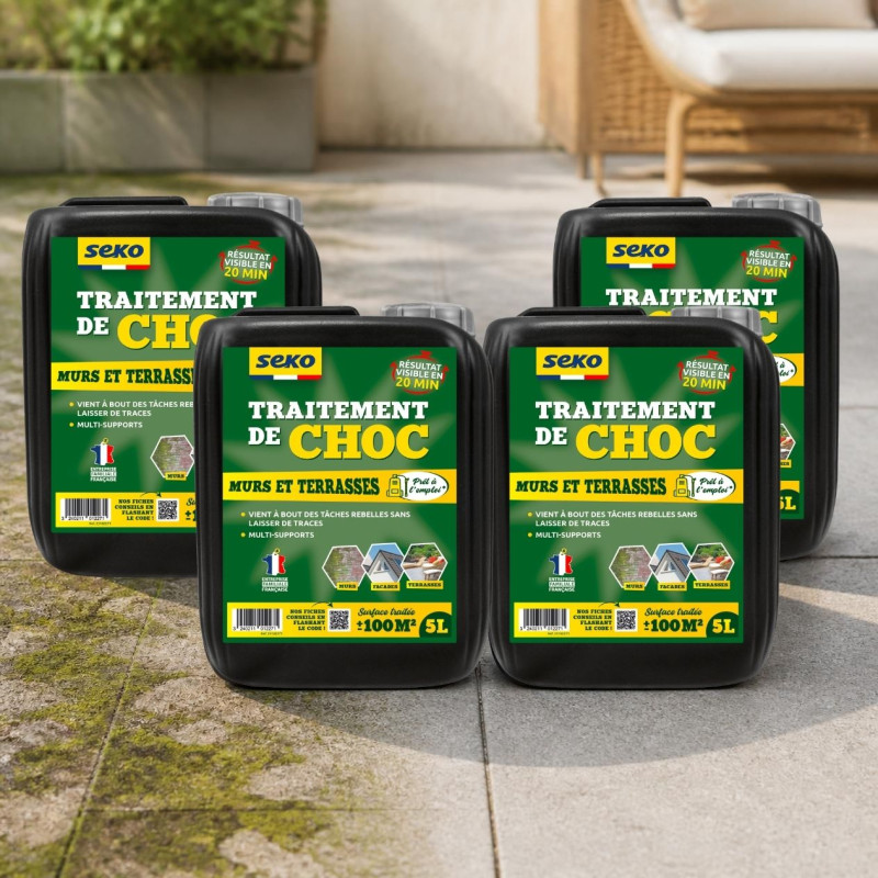 Pack 4 bidons 5L Traitement de Choc – Solution performante