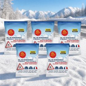 Lot de 5 sachets de sel de déneigement 1kg